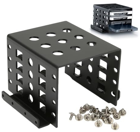 2.5 Inch HDD Mounting Rack, Hard Drive Storage Bracket 2.5 Inch to 3.5 Inch Solid State Drive Built in Expansion for 2.5in IDE HDD SSD(No Hard Disk) (Black)