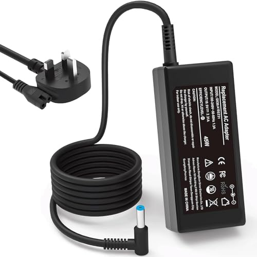 45W Hp Laptop Charger, 19.5V 2.31A Notebook Power Adapter For HP Stream 11 13 14, Elitebook Folio, Envy, Spectre Ultrabook, Probook, Chromebook 11 14, Pavilion 11 13 15(4.5mm x 3mm)