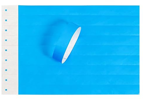 IDwrists Blue Wristbands for Events - 500 Count - Tear Resistant Paper Bracelets Comfortable Waterproof Lightweight ID Wrist Bands for Events Concert, Festival Admission, Party