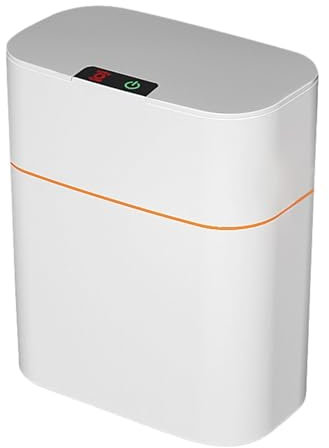 Povanjer Bote de Basura Automático,Papelera de Baño - Cubo de basura de baño con tapa - Contenedor de basura inteligente, contenedor inteligente para cocinas y oficinas