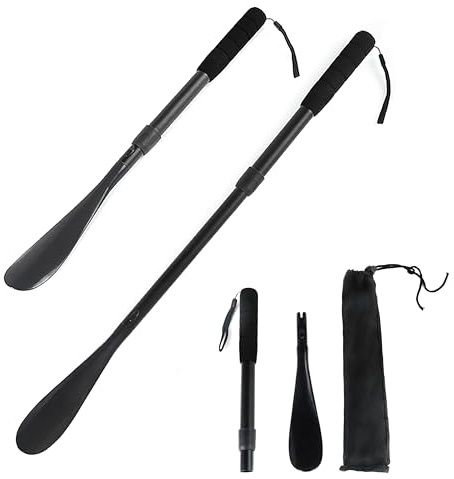 EASACE Schuhlöffel für Herren, Damen, Kinder, Senioren,Schuhanzieher mit langem Griff, 31,5 cm, verstellbare Länge, tragbarer Schuhanzieher mit langem Griff für Männer und Frauen
