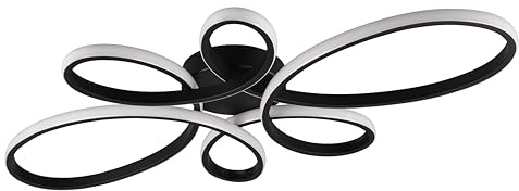 Trio Leuchten LED Deckenleuchte Fly 645619132, Metall Schwarz matt, inkl. 32 Watt LED, Switch Dimmer |