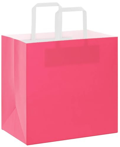vidaXL Papiertragetaschen 250 Stk. mit Henkeln Rosa 26x17x25 cm