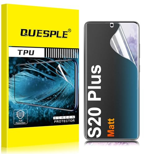 QUESPLE [2 Stück] Matt Schutzfolie für Samsung Galaxy S20 Plus 5G, Anti-Fingerabdruck, Blendschutz Matte Weich TPU Folie, Ultra-Klar Fingerabdruck-ID Unterstützen Displayschutzfolie