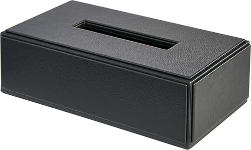 Corby Highland Rechteckiger Taschentuchbox-Bezug aus schwarzem PU-Leder