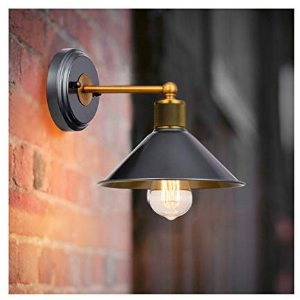 LED Wall Light, Loft Vintage Lighting Fitting Fixture Metal Bedside E27 Lamp Holder Decoration for Bathroom Home Bar Bedroom Coffee Hallway