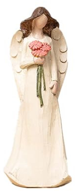 Super Idee Angelo custode con fiori, angelo per tomba, angelo decorativo, angelo custode, decorazione religiosa cattolica (B)