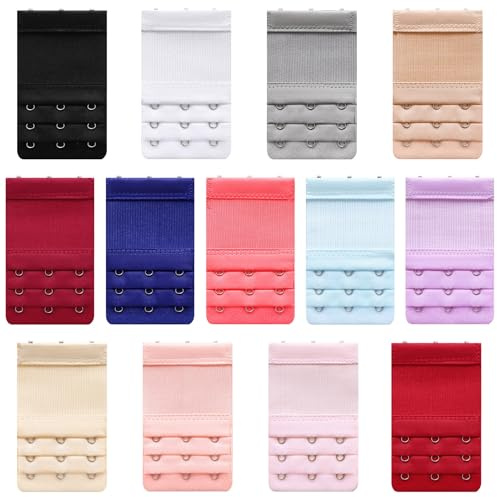 BH Verlängerung 3 Haken – 13-teiliges Set in 13 Farben – Elastisch & bequem – Kein Nähen nötig – Rückenverlängerung für Damen, Schwangerschaft & Alltag