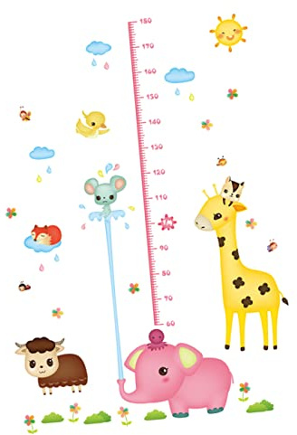 Supvox Wachstumsdiagramm Aufkleber Mit Tiermotiv Selbstklebendes Pvc-messlatten-wandtattoo Für Kinderzimmer-dekoration Größe Tapete Wachstum Wandaufkleber Tier Wachstumsdiagramm
