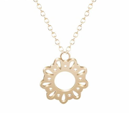 XIPIEIO Damen Halskette Unisex Hundemarke Kette Neue Runde Spitze Anhänger Halskette Für Link Lange Kette Collier Femme Statement Poliert Schmuck Modegeschenke