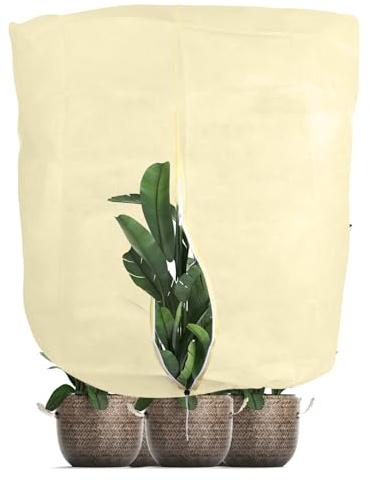 YHNDECO Protezione Invernale per Piante, 200x240 cm Cappuccio Protezione Piante con Cerniera e Coulisse, Copertura Piante Inverno, Telo Antigelo per Piante, Copri Piante Inverno Esterno