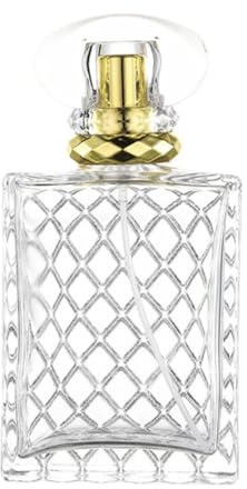 HAMPPLIES Refillable 100ml Glass Perfume Bottle with Gold Spray Mist Portable Fragrance Container for Travel and Daily Use