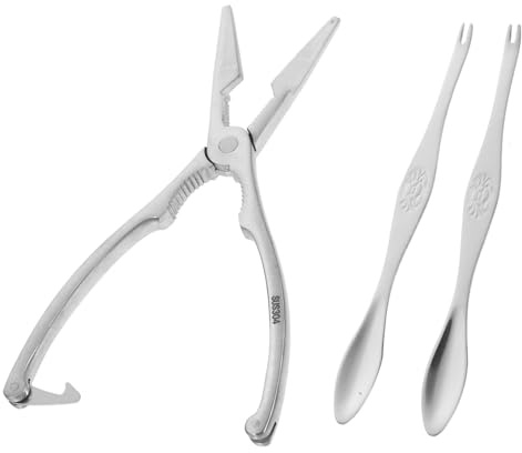 BESTYASH 3 pièces Outils pour Fruits de Mer Alliage de Zinc Pince à Crabe Robuste Antidérapante pour Ouvrir Homard Noix et Crustacés Ustensiles pour Repas de Fruits de Mer