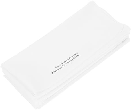 TEHAUX 5pcs Vinyl Record Cleaner Cloth Set for Fingerprint-free Cd Disc Cleaning, Soft Microfiber Cleaning Rags for Vinyl Records and Audio Video Discs, Suitable for Home and Portable Use, White