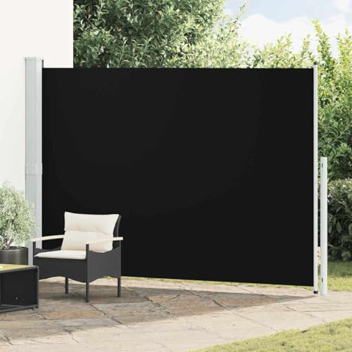 Toldo Lateral retráctil para Patio Negro 200x300 cm,Jardín,Artículos de Exterior,Sombrillas-313411
