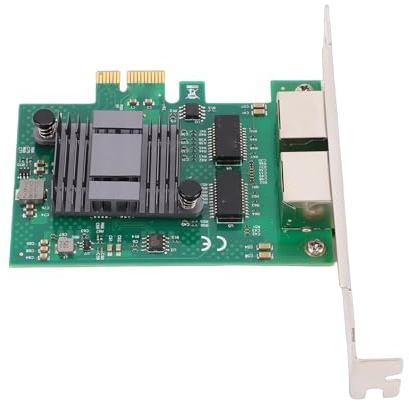 Zunate Tarjeta Adaptadora de Red Gigabit Ethernet, Tarjeta de Red PCI Express RJ45 de 2 Puertos con Modo de Ahorro de Energía y Descarga de Suma de Comprobación IP para Máquinas de