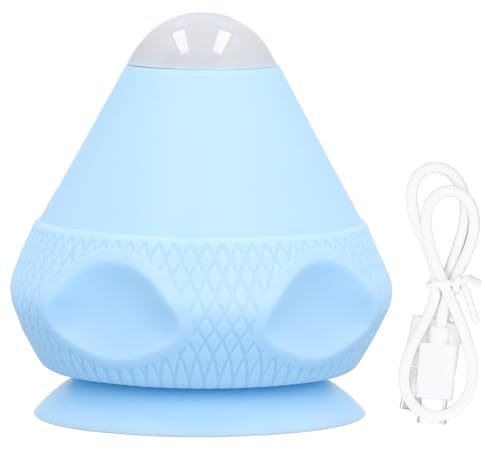 Respicefinem Masajeador de espalda eléctrico montable con ventosa y modos de vibración duales, herramienta de automasaje montada en la pared para gatillo de tejido profundo (Azul)