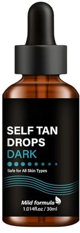 Sunless Tanning Drops - 30ml Skin Dark Tanner Solution - Body Tanning Drops - for Face Body Arm Leg Women Men Home Vacation Travel