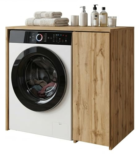 CraftPAK Armario para Lavadora y Secadora, Mueble sobre Lavadora, Mueble de baño, tamaño 66x97x62 cm, Wotan