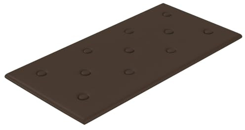SooIarix Vägghuvuddelar, 12 st, brunt konstläder, väggpaneler, 60 x 30 cm säng, huvudgavel, väggkudde, självhäftande väggpaneler, barnrum, väggkudde, säng