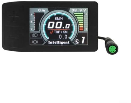 Pantalla LCD de bicicleta eléctrica para kits de motor Bafang Mid-Drive BBS03, computadora de ciclo de color con códigos de error de nivel de velocidad, rango de funcionamiento de 20C a 60C