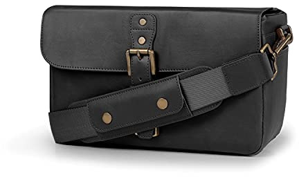 MegaGear MG1524 Sac bandoulière en Cuir pour appareils Photo sans Miroir, instantanés et DSLR Noir