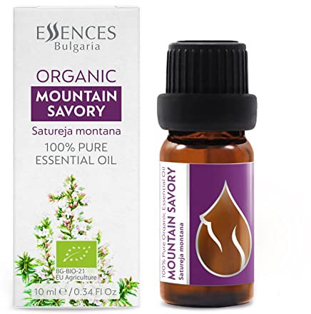 Essences Bulgaria BIO Winter-Bohnenkraut Ätherisches Öl 10ml | Satureja montana | 100% Naturrein | Unverdünnt | BIO-zertifiziert | Spitzenqualität aus Familienbetrieb | Ohne Gentechnik | Vegan