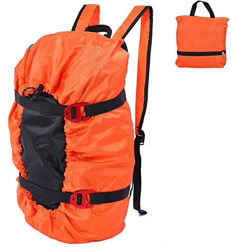 Dilwe Sac de Corde d'escalade, Sac de Corde Imperméable Se Pliant Équipement d'escalade Sac de Transport Sac de Corde d'escalade Sac de Sport Sac à Outils Sac de Corde Stable Sac à Dos(Orange)