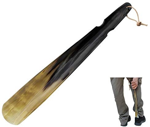 5MOONSUN5 Shoe Horn Made with Real Horn Handmade. Home or Travel Use. Shoehorn for Men or Women Shoes & Boots. Best Gift Idea. (HORN-16'')