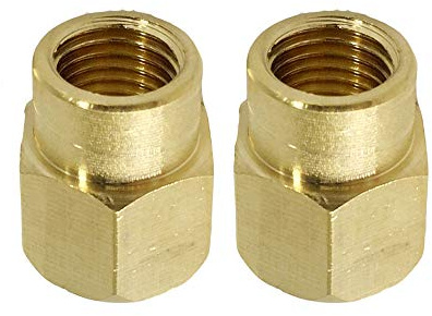 1/4 BSP to 3/8 BSP Female Thread Brass Reducer Connector Hex Head Reducing Bush Adapter Fitting for Air Water Oil (Pack of 2)