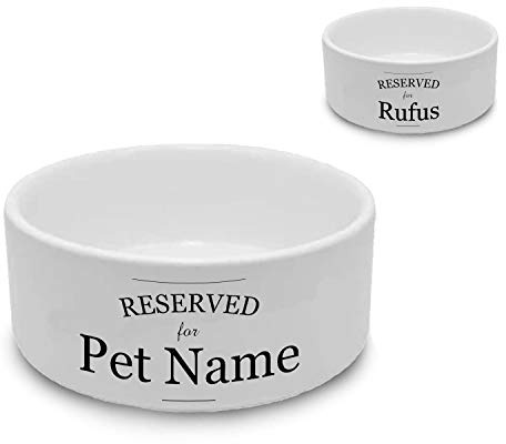 Personalised Small Pet Bowl with Reserved Design, Personalise with Any Name for Any Pet