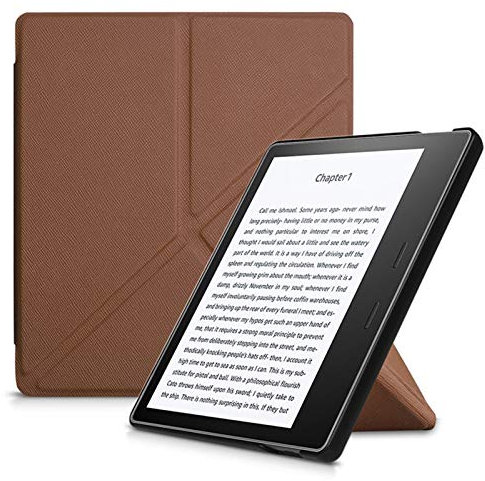DLRSET E-book Protective-Shell, PU Leather Origami Case For 7 Inch Kindle Oasis (9th-10th Generation,2017-2019 Release) Slim Flip Cover Case Ebook Reader (Color : Brown)