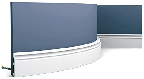 Orac Moulure flexible SX195F 200 cm x 1,9 cm x 8 cm Polyuréthane classique arrondi avec passage de câble prétraité