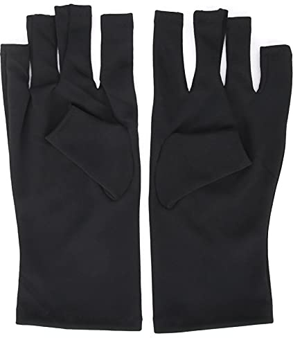 Guante anti-UV LED Lámpara de curado para decoración de uñas Guante de protección UV, Guantes de protección para manicura, Uso en el hogar al aire libre(negro)