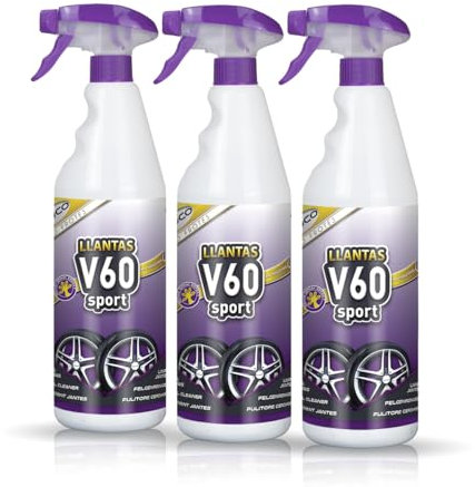 Sisbrill V60 Sport Nettoyant Jantes - Neutre et sûr - Gecko Spray Édition - 1 Litre (Pack 3 V60)