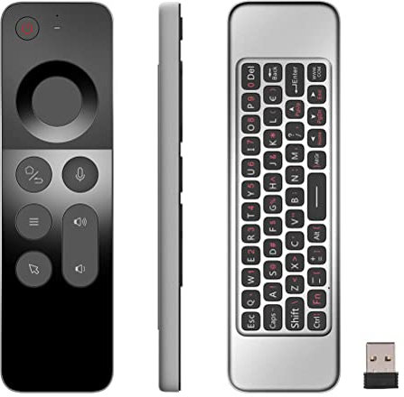 W3 2.4G Wireless Smart TV Remote Mini Keyboard, W3 Voice Remote Control Air Mouse Compatible for Android TV BOX/Mac OS/Linux/Windows/Projector/All-in-one PC