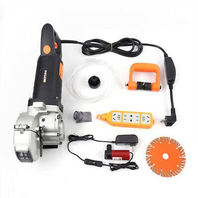Fresadora eléctrica ranurada, fresadora de muros, fresadora ranurada, fresadora de pared, con 5 sierras, fresadora de pared, sin polvo, ranura segura para pared, discos de corte de 4800 W