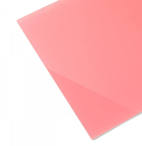 PLEXIGLAS® Satinice SC, 3 mm dick, 12 x 25 cm, Rosarot Transluzent (3H04SC) | Einseitig satiniertes Acrylglas mit transluzenter Wirkung; gut geeignet für Lichtobjekte, Modellbau, Displays und Zuschnitte