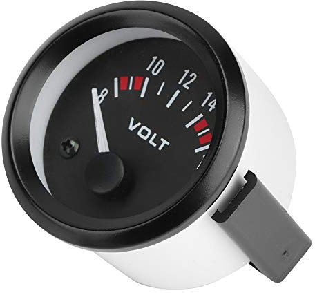 Voltmetro Analogico Universale per Auto 12V 52mm/2in | Gamma di Misurazione del Misuratore di Tensione 8-16V BX100007
