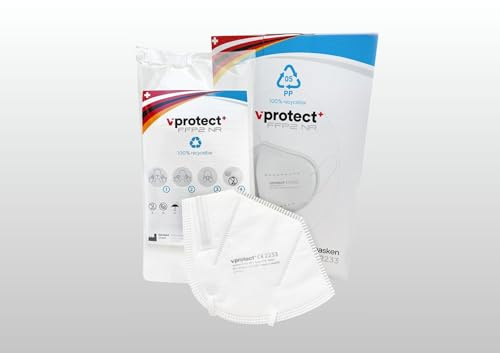 Vprotect+ FFP2 Maske Atemschutzmaske Made in Austria, hygienisch einzelverpackt, 25 Stück