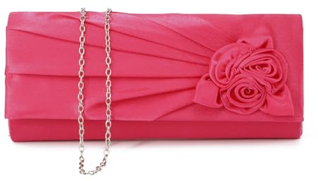 EVEOUT Satinblume Abend Clutch Handtasche für Damen Schultertasche Hochzeitsfeier Prom Geldbörse für Damen Brauttasche