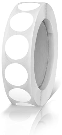 Runde Aufkleber 13mm Weiß Selbstklebend Rolle Kleine Klebepunkte | Etiketten, Farbkodierung, Kreise Sticker, Wetterfest, 1000 Stück