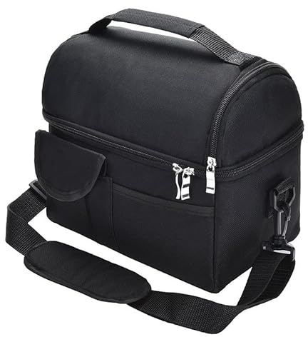 MEETOZ Insulated Lunch Bag for Women/Men, Reusable Lunch Box for Office Work School Picnic Beach, Soft Leakproof Freezable Cooler Bag with Adjustable Shoulder Strap with Tissue Pocket