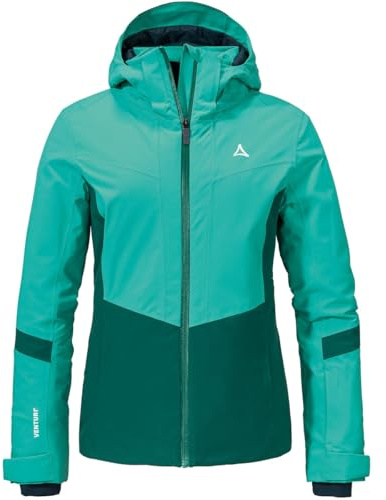 Schöffel Damen Ski Jacket Kanzelwand L, komfortable Skijacke mit 4-Wege-Stretch, wasserdichte und atmungsaktive Outdoorjacke mit Skiticket-Tasche, spectra green, 42