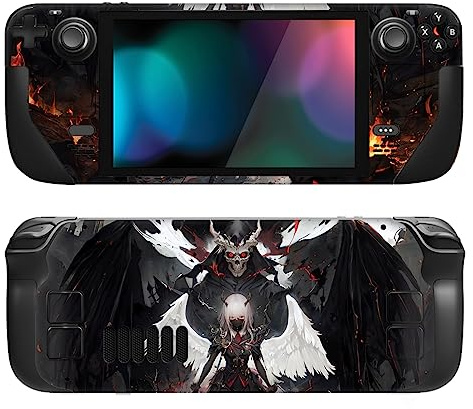 playvital Adesivo Skin per Steam Deck LCD,Adesivi Decal Sticker Vinile Protettiva per Steam Deck OLED Console-Angelo delle Tenebre