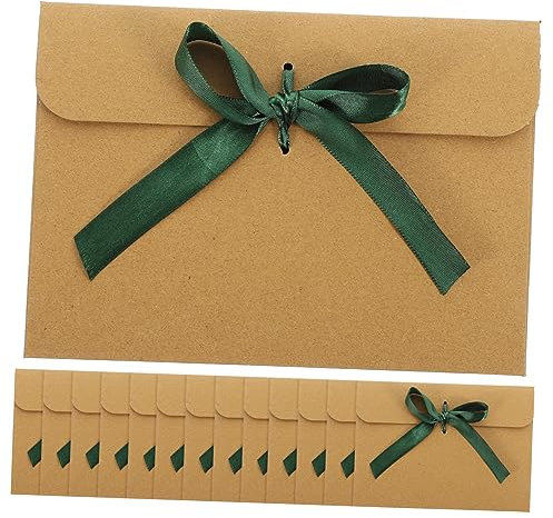 EXCEART 50stücke Vintage Kraftpapier Umschläge Grußkarten Mit Schleife Recycelbare Briefumschläge Für Einladungen Hochzeiten Und Persönliche Briefe Für Bastelprojekte Und