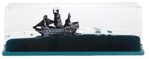Seadan001 unsinkbares Schiffs-Schreibtisch-Ornament, einteiliges Schiff in einer Box, schwimmende schwarze Perle, Boot-Ornament, flüssig, gewellt, unsinkbar, Schiffsdekoration für Auto