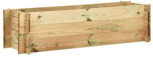 BaraSh Jardinera de Verduras Madera Pino impregnada 120 cm Arriate De JardíN Jardineras Exterior Grandes Maceteros Grandes Exterior