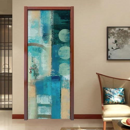Türtapete 3D Türaufkleber Selbstklebend Türposter - Fototapete Türfolie Poster Tapete Blaues Graffiti 95 X 210 Cm Aufkleber Diy Selbstklebende Wandbild Pvc Wasserdichte Tapete - Foto Der Kinderzimm