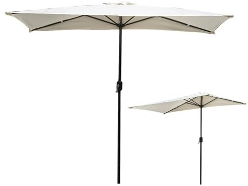 Parasol de jardin Parasol de balcon parasol rectangulaire avec Manivelle avec hauteur réglable par manivelle for mur,balcon,jardin,terrasse,café Sans base(Size:Red)